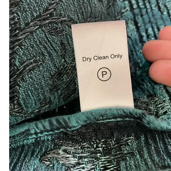 Coldwater Creek green/black tapestry cardigan jacket women's size PM - Picture 10 of 14